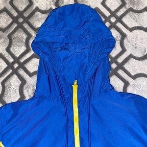 Blue and yellow trim Worldwide windbreaker